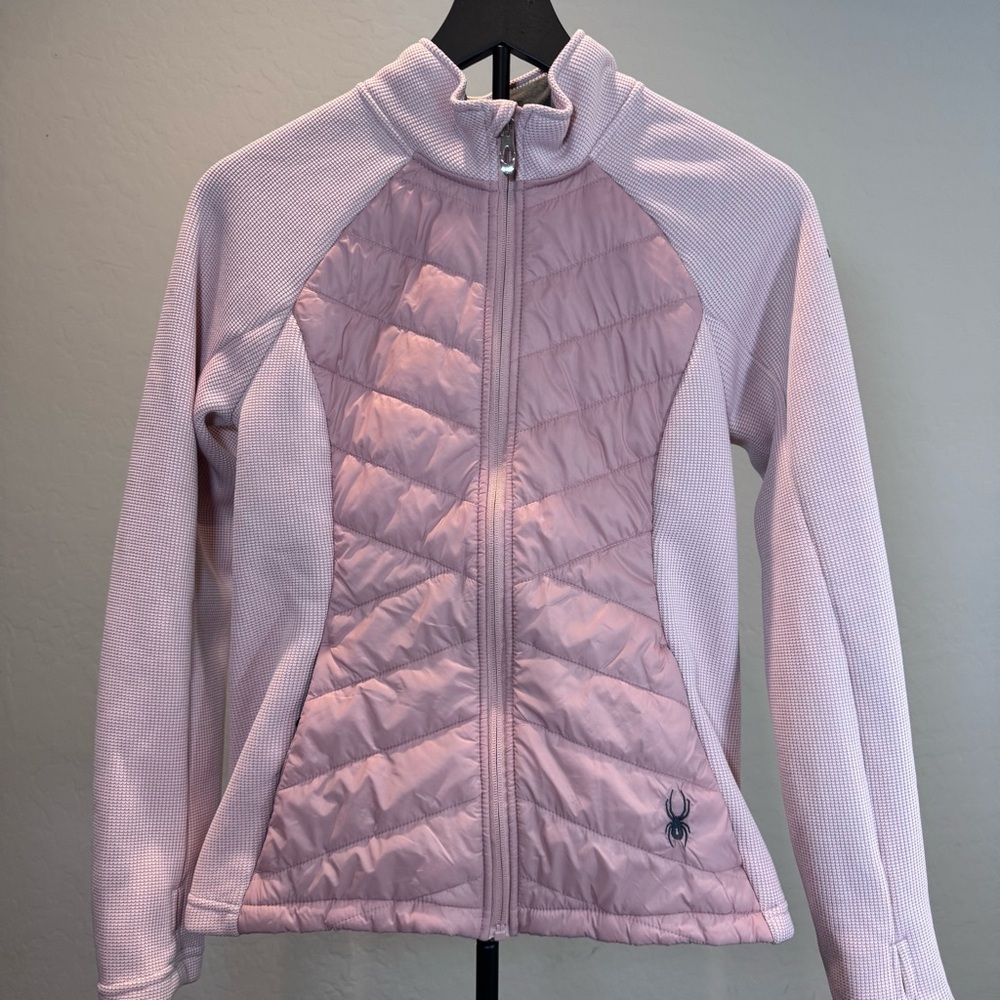Spyder Nova Full Zip Hybrid Light Pink Quilted Jacket, Size S/P/P - Picture 2 of 13